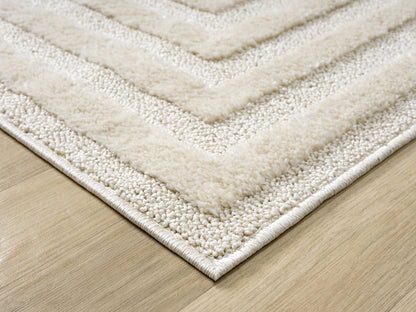 Isabella Living Room Area Rugs - Embossed Geometric Rectangle Design