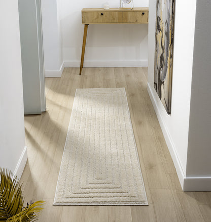 Isabella Living Room Area Rugs - Embossed Geometric Rectangle Design