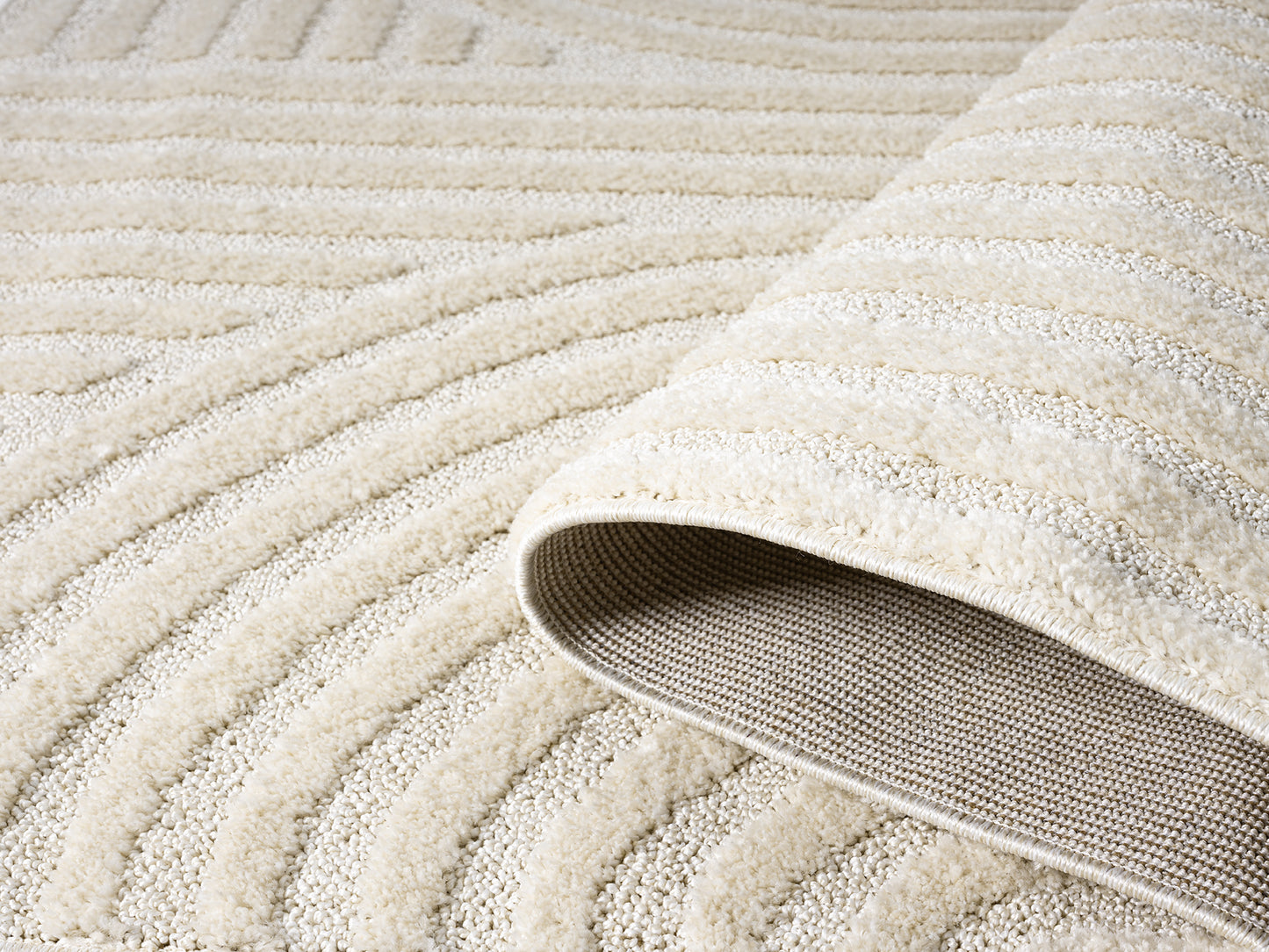Isabella Living Room Area Rugs - Embossed Mazia Arch Lines Design