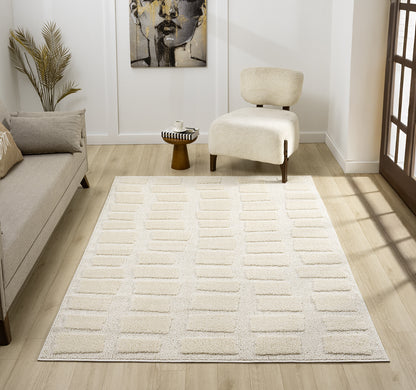 Isabella Living Room Area Rugs - Embossed Cobble Design