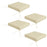 4-Piece Seat Cushions Pillow Replacement, Patio Chair Cushions Set with Ties for Indoor Outdoor, Beige