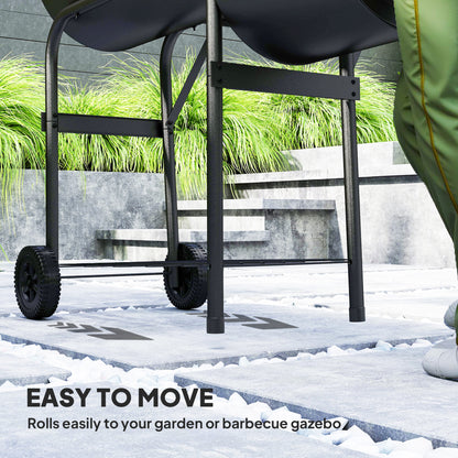 Portable Outdoor Charcoal Grill BBQ Grill with Offset Smoker Black