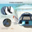 2-3 Person Pop Up Beach Tent, UPF15+ Sun Shelter with Extended Floor, Sandbags, Mesh Windows and Carry Bag, Blue