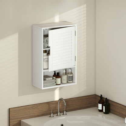 Bathroom Cabinet, Wall Mounted Cabinet with Adjustable Shelves, White
