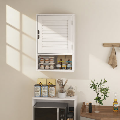 Bathroom Cabinet, Wall Mounted Cabinet with Adjustable Shelves, White