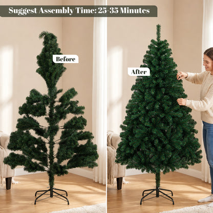 Artificial Christmas Tree with Hinged Design, 180cm Fir Tree