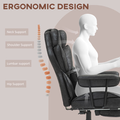 Office Chair, Ergonomic Desk Chair with Foot Rest, Black
