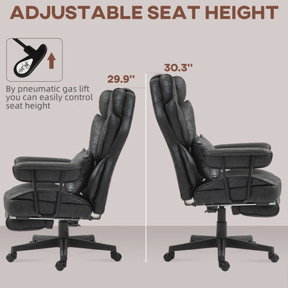 Office Chair, Ergonomic Desk Chair with Foot Rest, Black