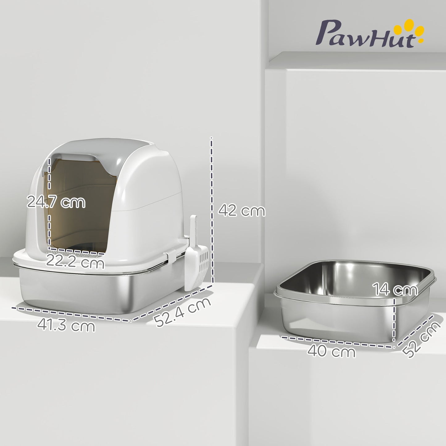 Stainless Steel Cat Litter Tray with Lid