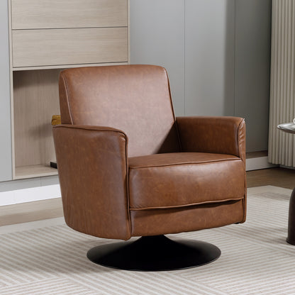 Upholstered PU Leather Armchair for Living Room, Brown