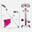 Folding Exercise Bike with Heart-Rate Sensor for Home Use, Pink/White