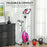 Folding Exercise Bike with Heart-Rate Sensor for Home Use, Pink/White