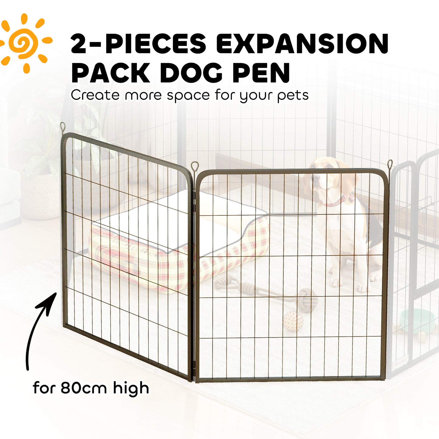 2 Piece Expansion Pack Dog Pen for 80cm High Animal Pen