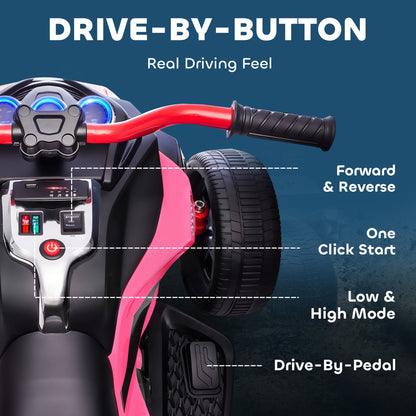 12V Kids Electric Ride On Car, Battery Powered Ride On ATV, Pink