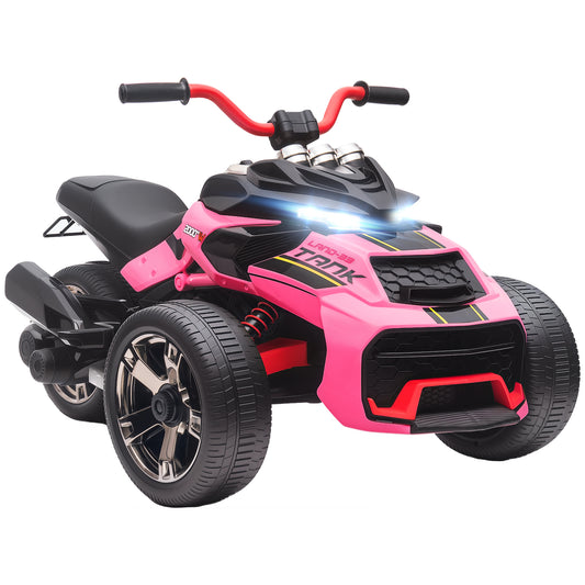 12V Kids Electric Ride On Car, Battery Powered Ride On ATV, Pink