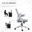 Mesh Office Chair, Desk Chair with Lumbar Support, Flip-up Armrest, Swivel Wheels, Adjustable Height, Grey