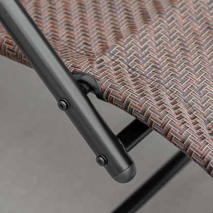 Rocking Chair Zero Gravity Rocking Lounge Chair Rattan Effect Patio Rocker w/ Removable Pillow Recliner Seat Breathable Texteline - Brown