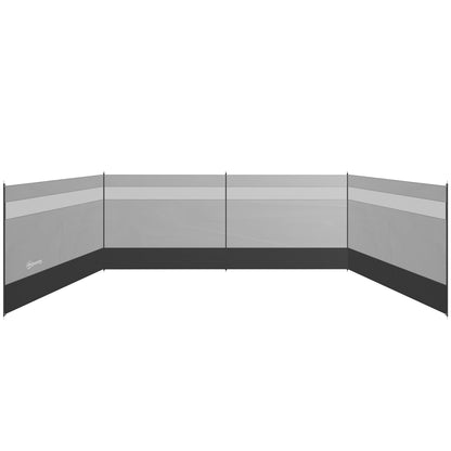 Camping Windbreaks with Clear Windows, 725 x 140cm, Grey