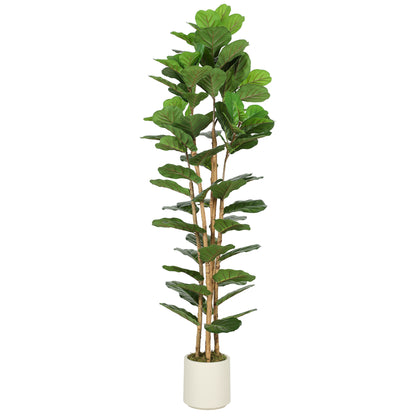 180cm Artificial Fiddle Leaf Fig Tree with Solid Wood Trunks