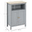 kleankin Bathroom Floor Storage Cabinet Free Standing Unit with Compartment Adjustable Shelf Double-door Design, Free Standing Organizer, Grey