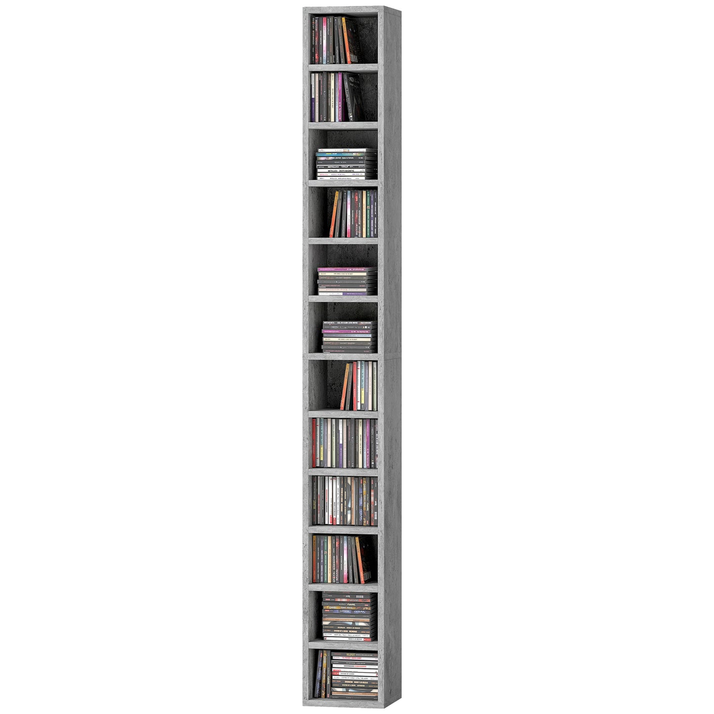204 CD Storage Tower, Tall Storage Tower with 12 Tiers, Cement Grey