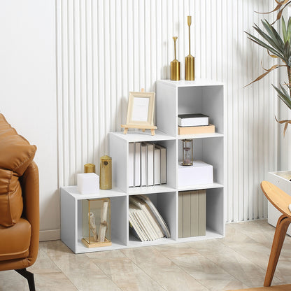 Storage Cabinet with 6 Cubes Closet Organiser with 3-Tier Shelf, White