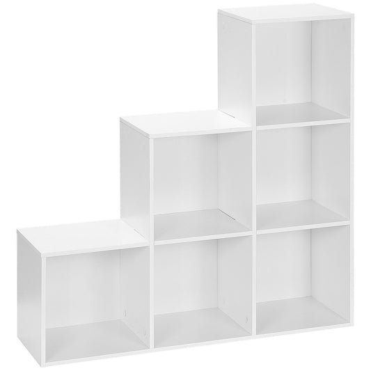 Storage Cabinet with 6 Cubes Closet Organiser with 3-Tier Shelf, White
