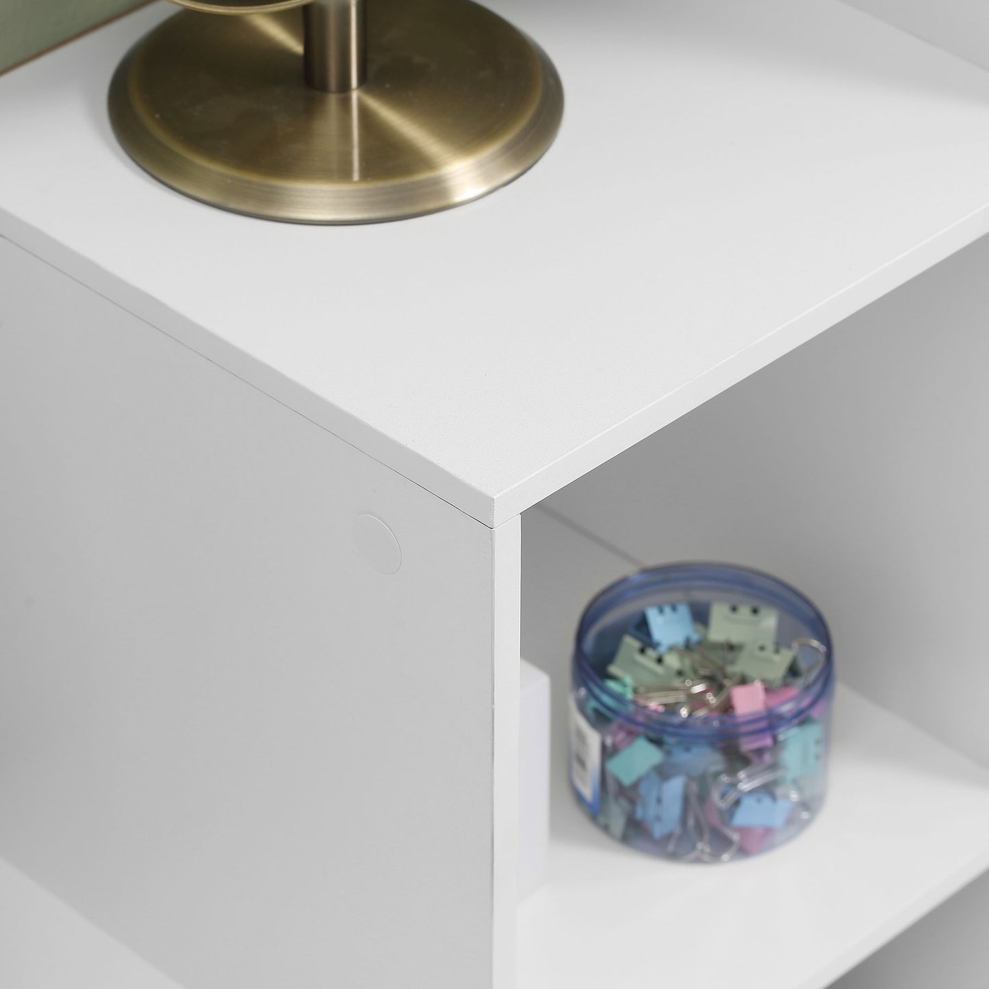 Storage Cabinet with 6 Cubes Closet Organiser with 3-Tier Shelf, White