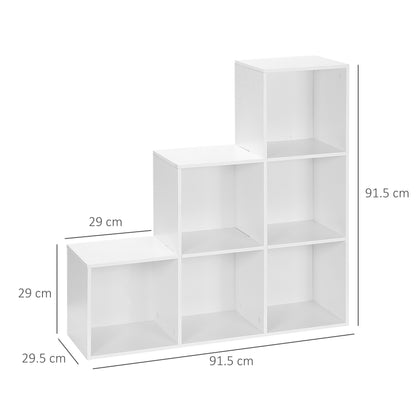 Storage Cabinet with 6 Cubes Closet Organiser with 3-Tier Shelf, White