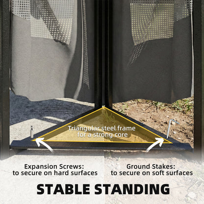 3.3 x 3.3 m Garden Gazebo with Shelves, UPF50+ Permanent Gazebo