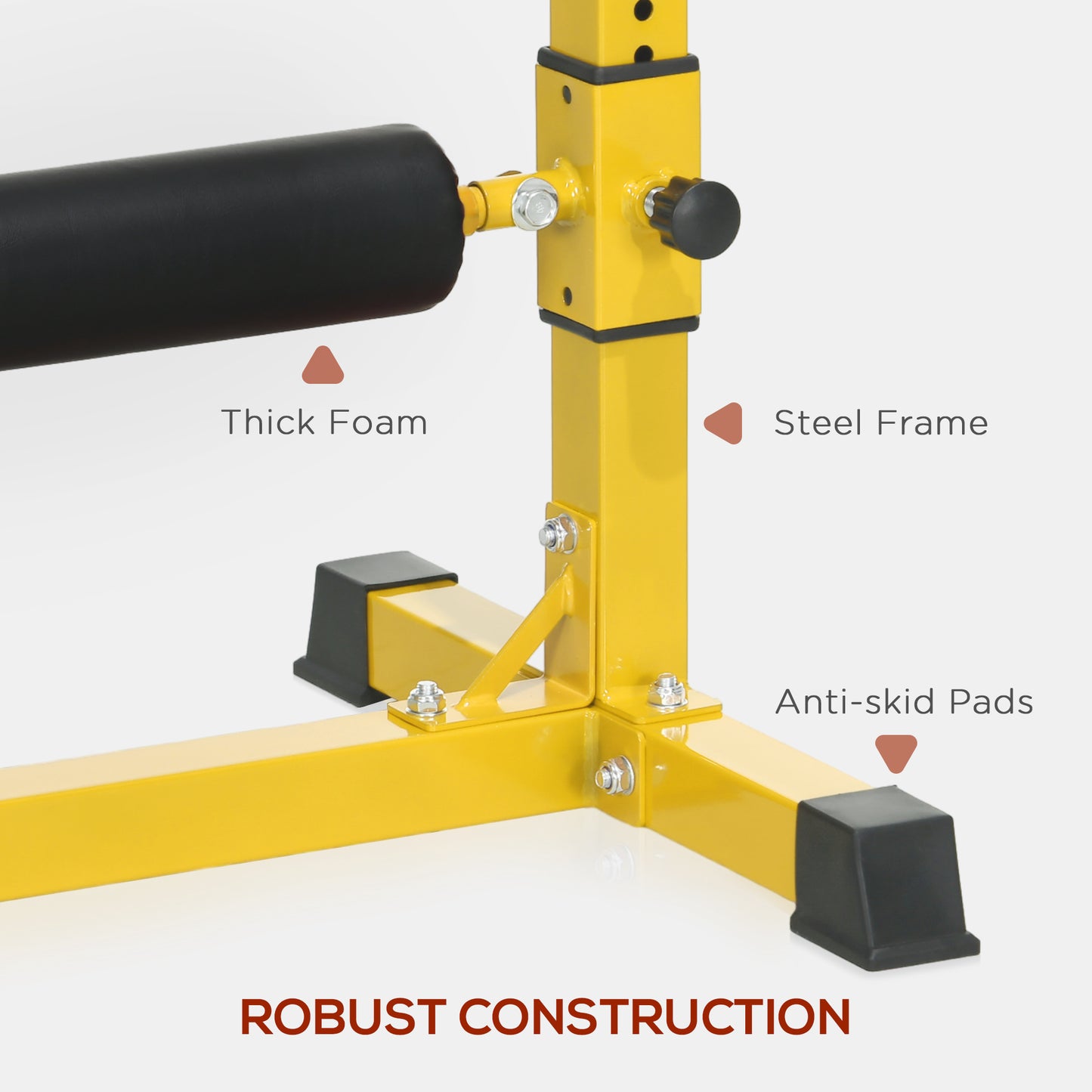 Bulgarian Split Squat Stand, 12-Level Leg Training Machine, Yellow