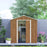 6.5x3.5ft Metal Garden Shed for Garden, Chocolate Wood Effect