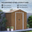 6.5x3.5ft Metal Garden Shed for Garden, Chocolate Wood Effect