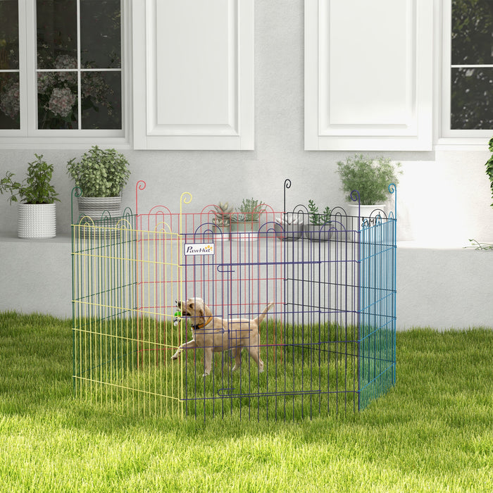 Pet Playpen Crate, with Six Panels, Door, for Indoors and Outdoors