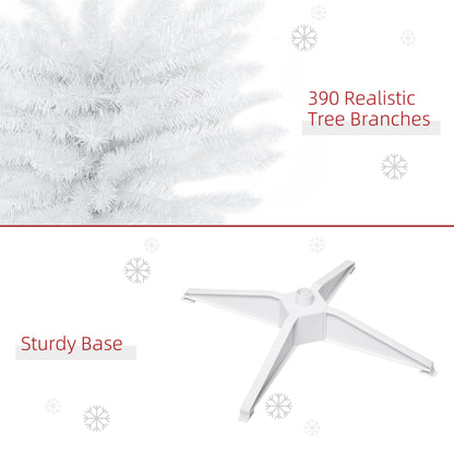 6FT Pencil Slim Artificial Christmas Tree with Study Stand Tips White