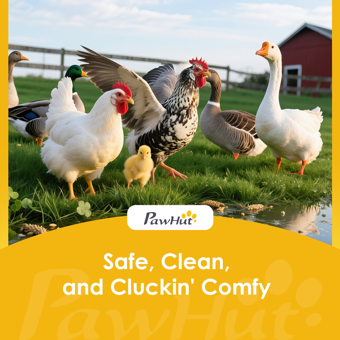 Wooden Chicken Coop Hen House with Nesting Box Run