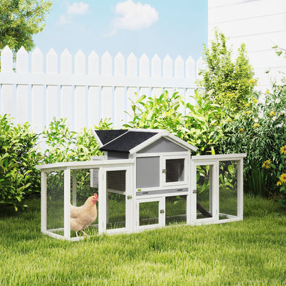 Wooden Chicken Coop Hen House with Nesting Box Run