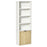 2 Door 4 Shelves Tall Bookcase Modern Storage Cupboard Display Unit for Living Room Study Bedroom Home Office Furniture White and Oak