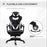 Ergonomic Racing Gaming Chair Office Desk Chair Adjustable Height Recliner with Wheels, Headrest, Lumbar Support, Retractable Footrest White