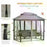 3 Seater Swing Chair Hammock Gazebo Patio Bench Outdoor with Double Tier Canopy, Cushioned Seat, Mesh Sidewalls, Grey