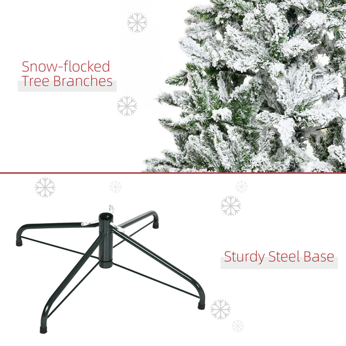 5ft Snow Flocked Artificial Christmas Tree w/ Realistic Branch Tips