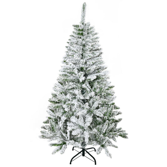 5ft Snow Flocked Artificial Christmas Tree w/ Realistic Branch Tips