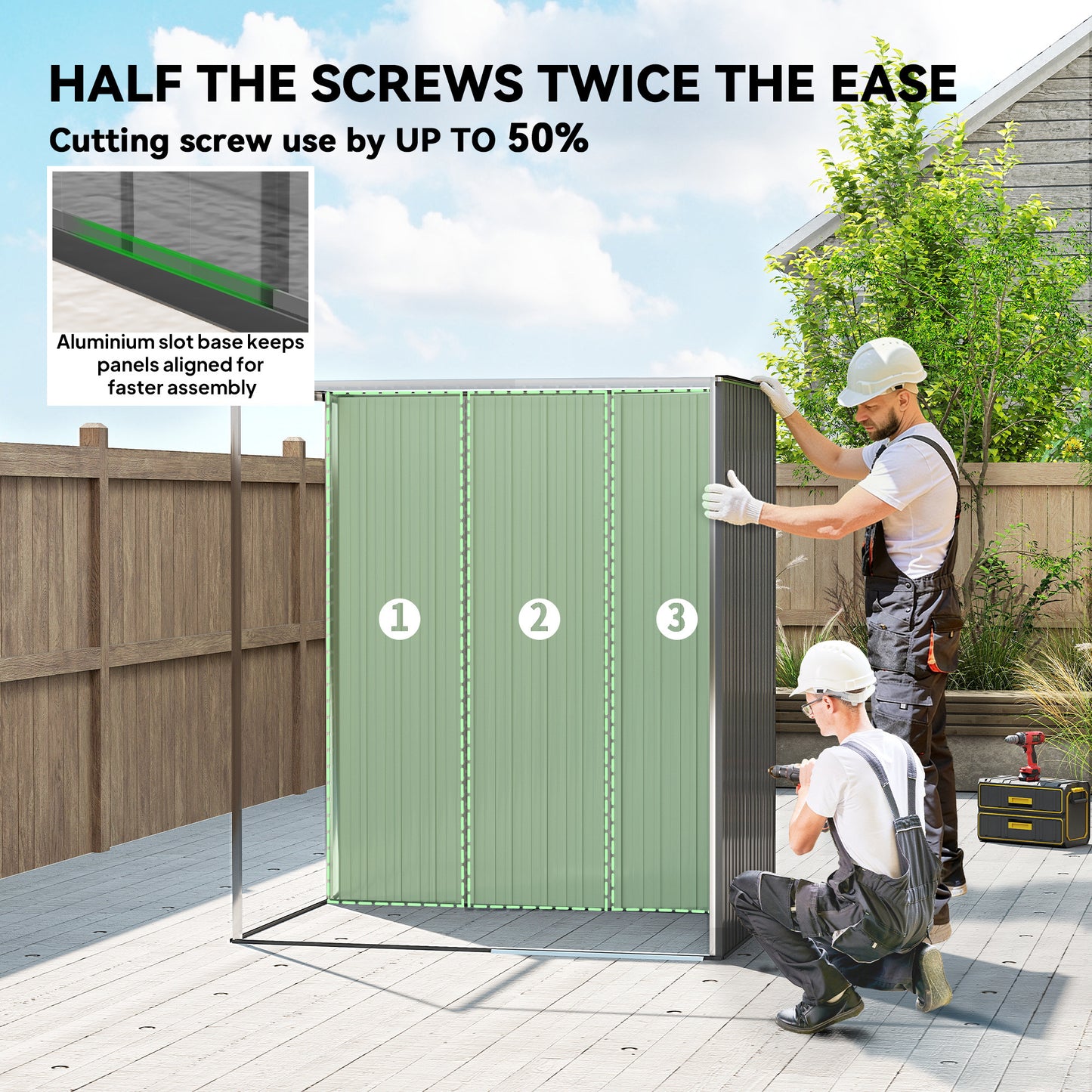 5 x 3.5ft Metal Garden Shed with Effortless Assembly, Light Grey