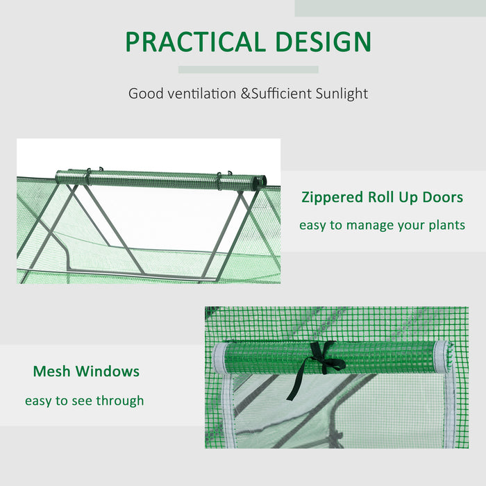 Mini Greenhouse, Portable Garden Small Greenhouse with Zipped Windows and Door, 180 x 140 x 80cm, Green