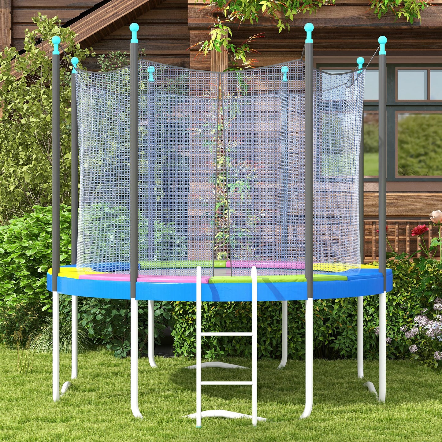 10FT Trampoline Pad Spring Cover, Waterproof, Multi-Colored