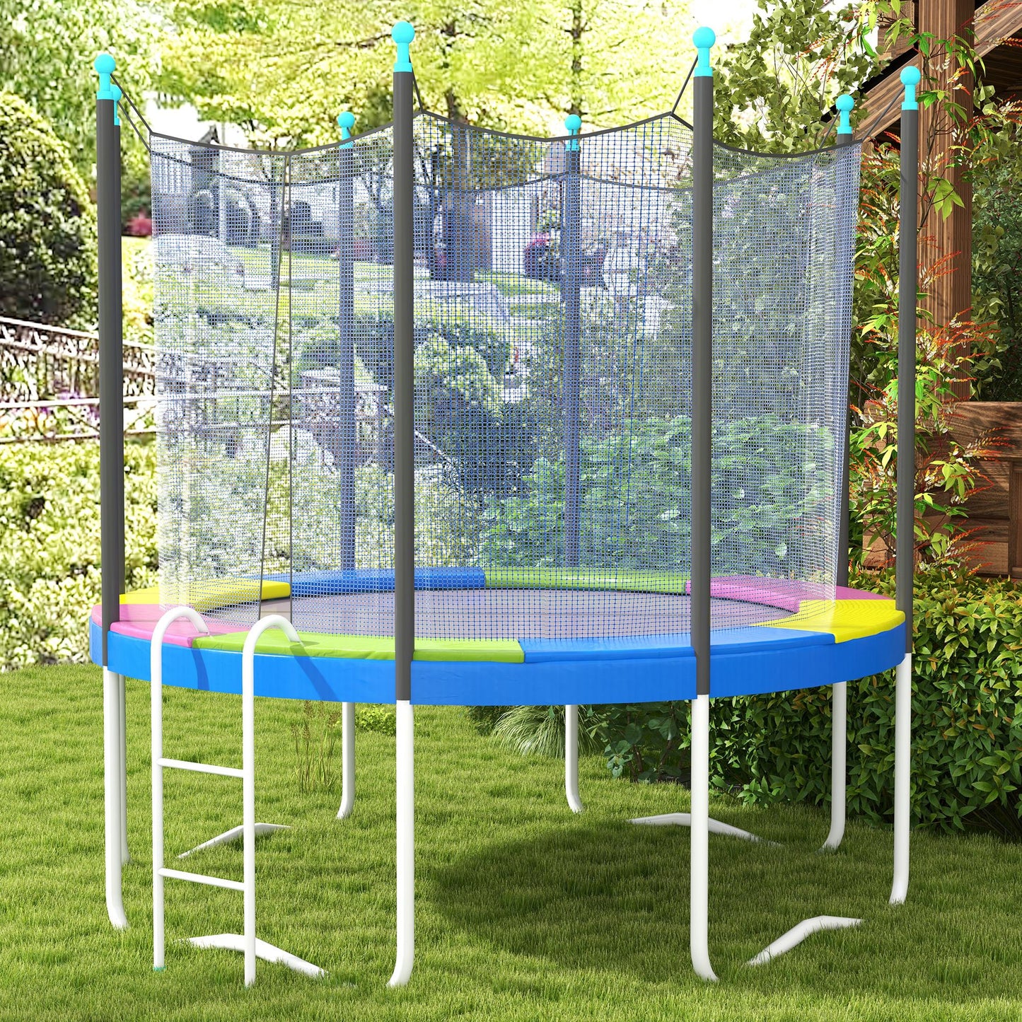 10FT Trampoline Pad Spring Cover, Waterproof, Multi-Colored