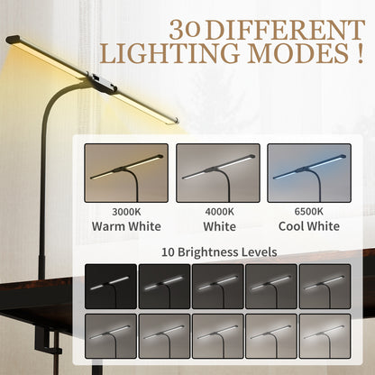 Double Head Table Lamp with 3 Colour Modes & 10 Dimmable, Black