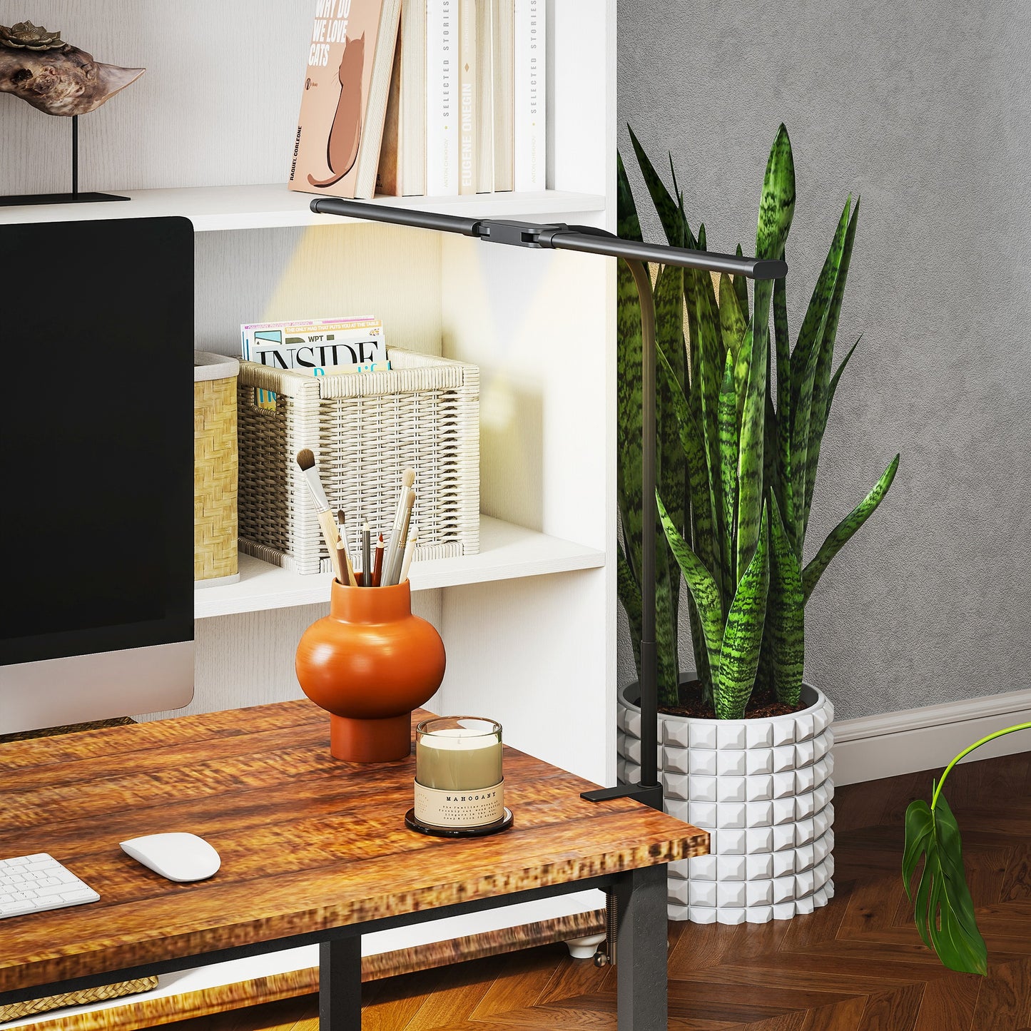 Double Head Table Lamp with 3 Colour Modes & 10 Dimmable, Black