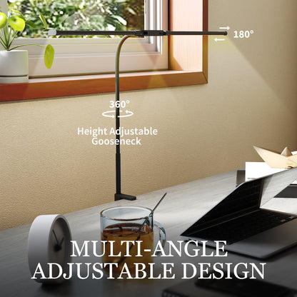 Double Head Table Lamp with 3 Colour Modes & 10 Dimmable, Black