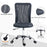 Computer Desk Chair, Mesh Office Chair with Adjustable Height and Swivel Wheels, Armless Study Chair, Grey